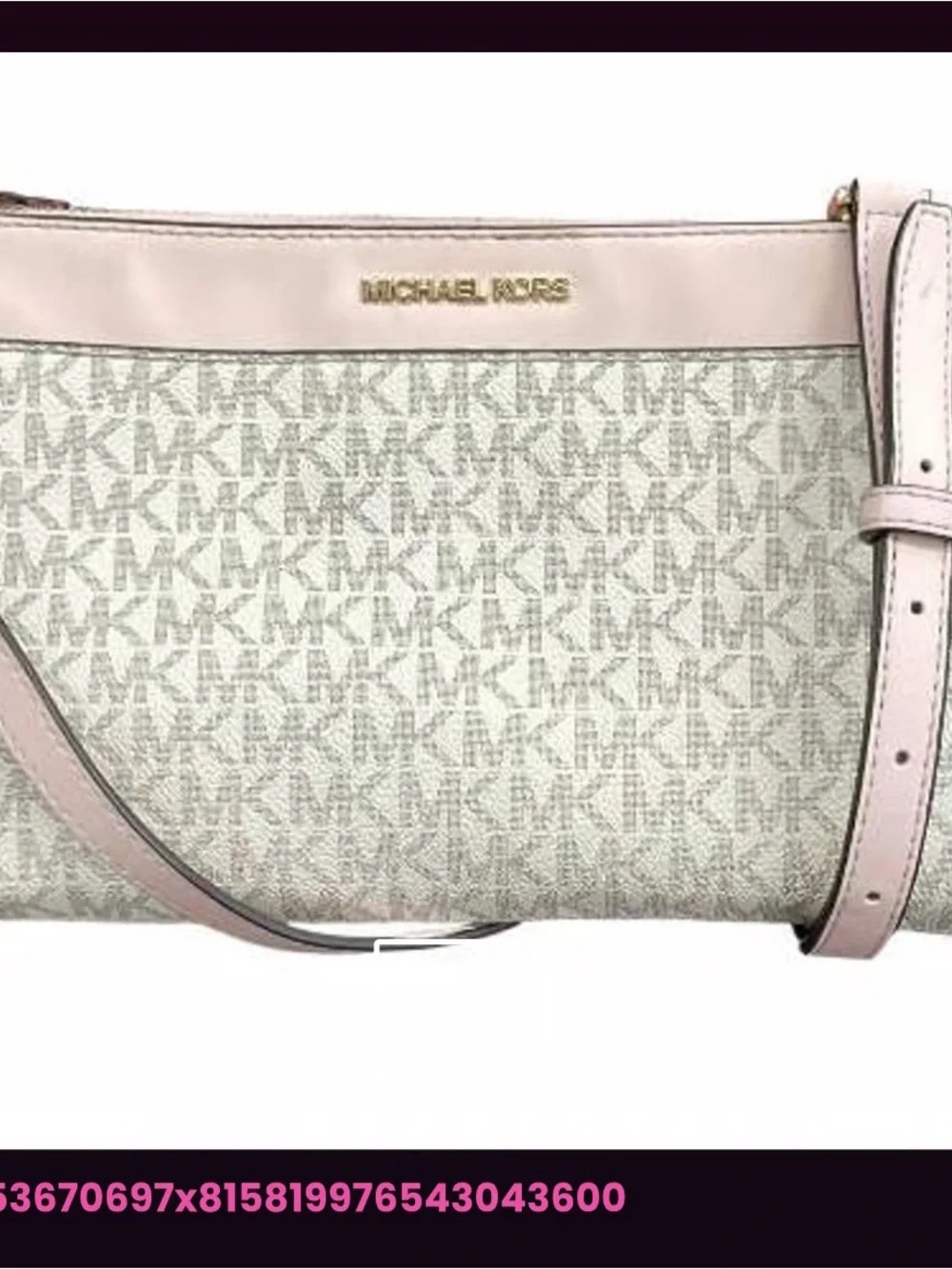 Michael Kors Crossbody with Pale Pink Trim Gold Hardware